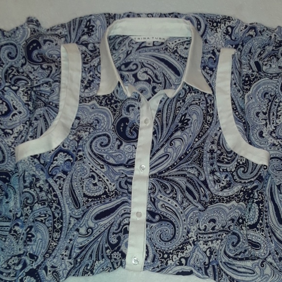 Trina Turk Blue Paisley Silk Dress - Picture 8 of 8